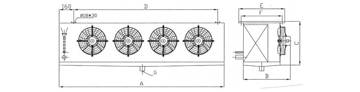 High Quality Compressor Air Cooler/ Evaporative Air Cooler with Unit Cooler Cold Room/ Low Noise Evaporative Air Cooler